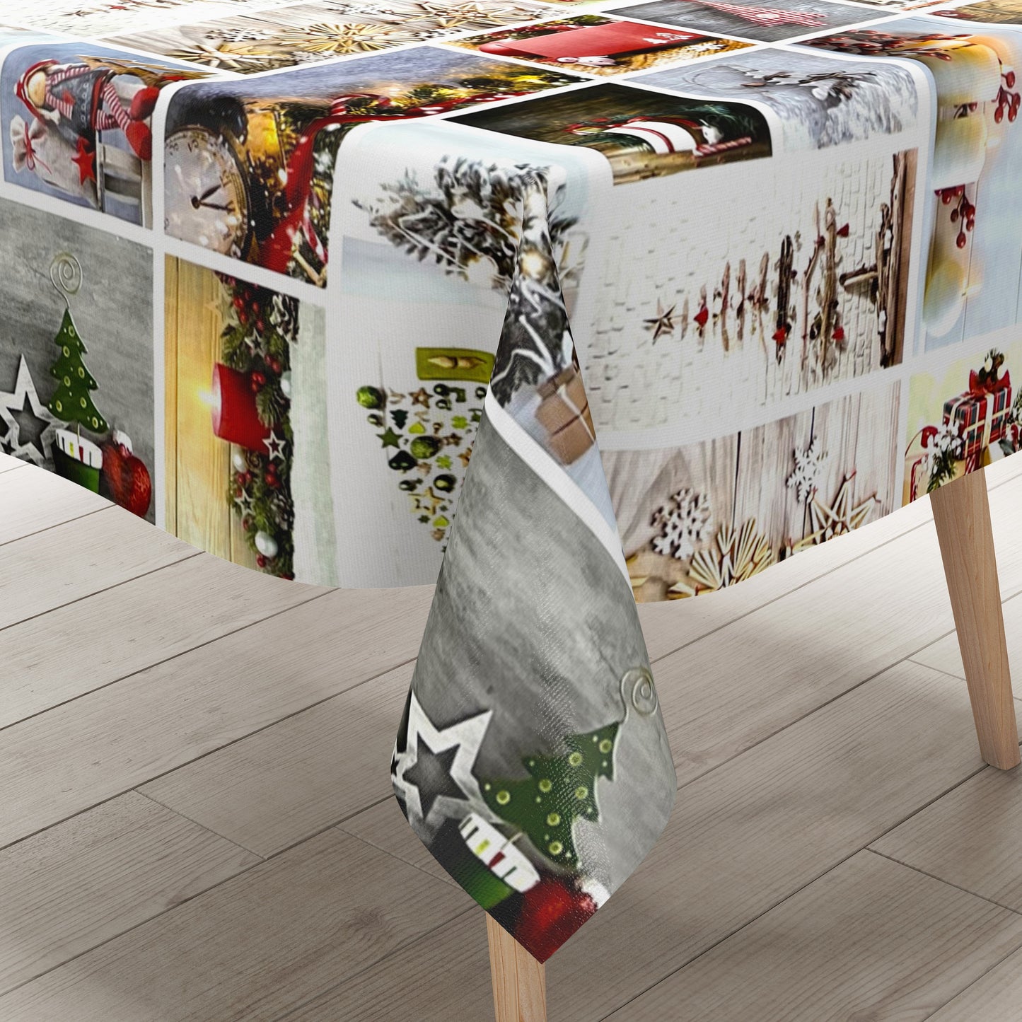 KEVKUS nappe cirée Noël 06150-00 imp patchwork carrée ronde ovale