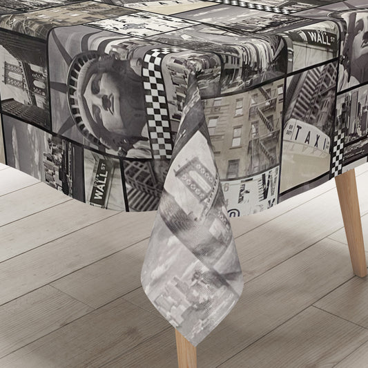 wachstuchtischdecke usa amerika grau