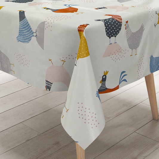 Nappe toile cirée vendue au mètre 01301-00 Pâques Lapin de Pâques Tulipes carrée ronde ovale