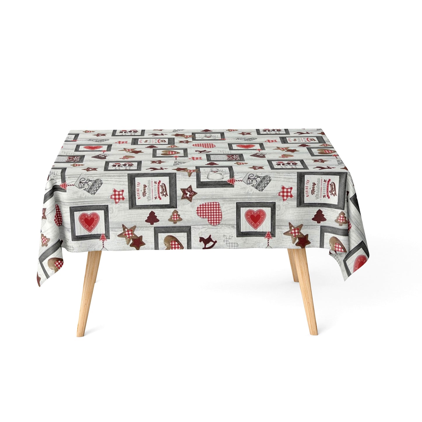 textile tablecloth jacquard coated cotton Christmas AURE 60502 square round oval