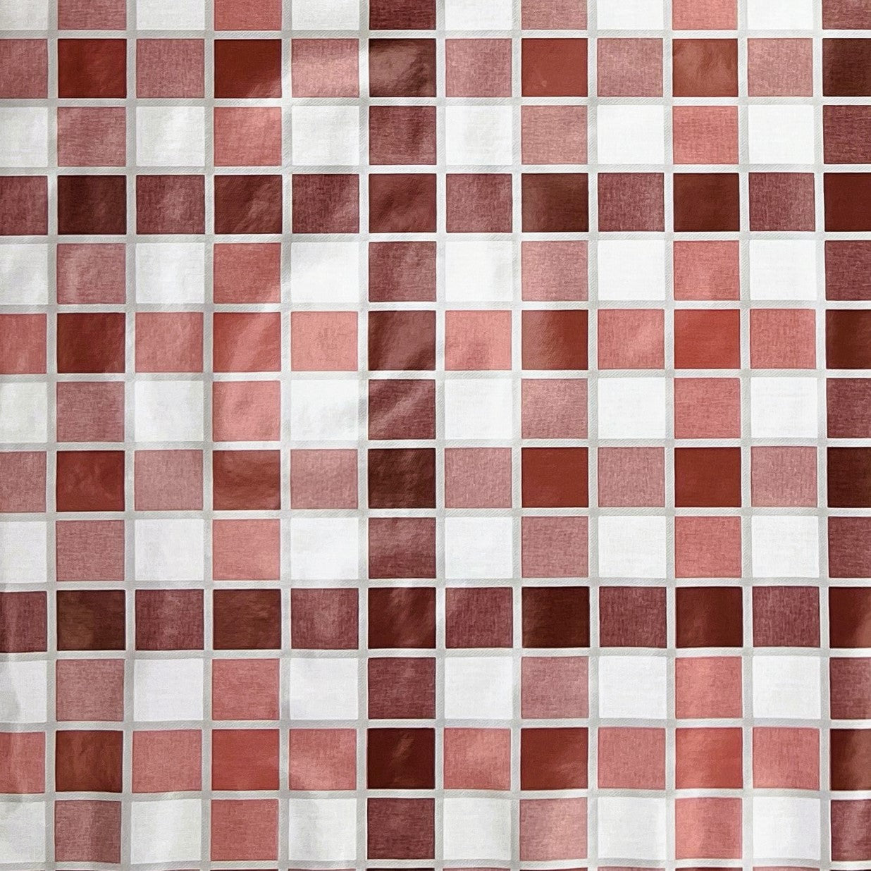 abwaschbare Tischdecke, Wachstuchtischdecke, Wachstuch, eckig rund oval Fliesen Mosaik rot bordeaux dunkelrot