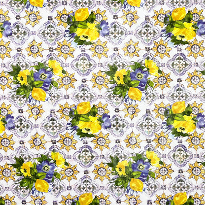 abwaschbare Wachstuchtischdecke kevkus wachstuchshop24 Lavendel Mosaik Fliesen bunte Blumen eckig rund oval kaufen