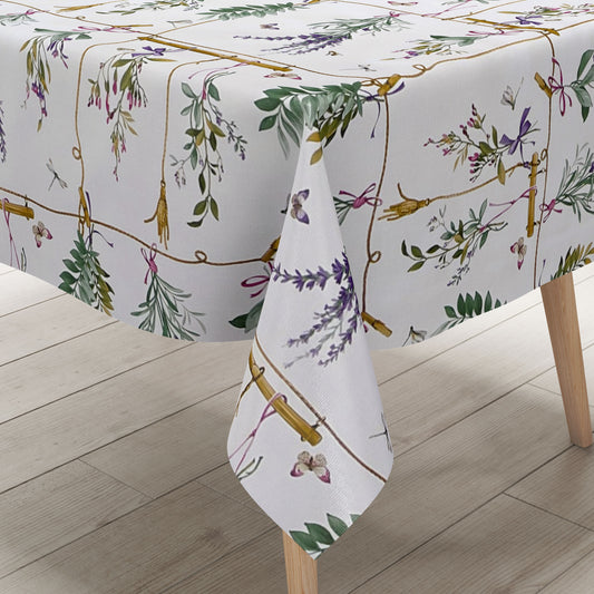 abwaschbare Wachstuchtischdecke eckig rund oval kaufen Lavendel Schmetterling