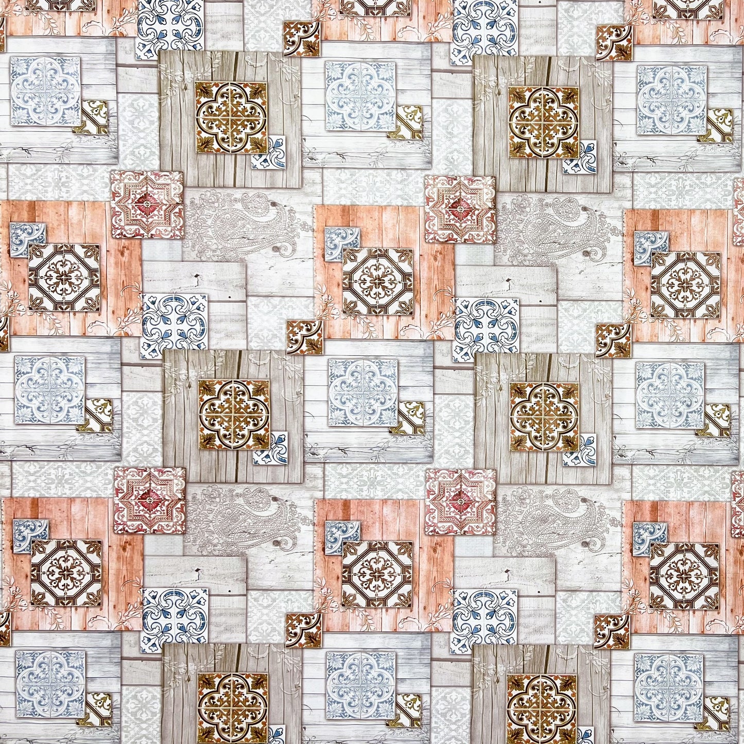 abwaschbare Wachstuchtischdecke kevkus wachstuchshop24 Holz Mosaik Fliese eckig rund oval kaufen