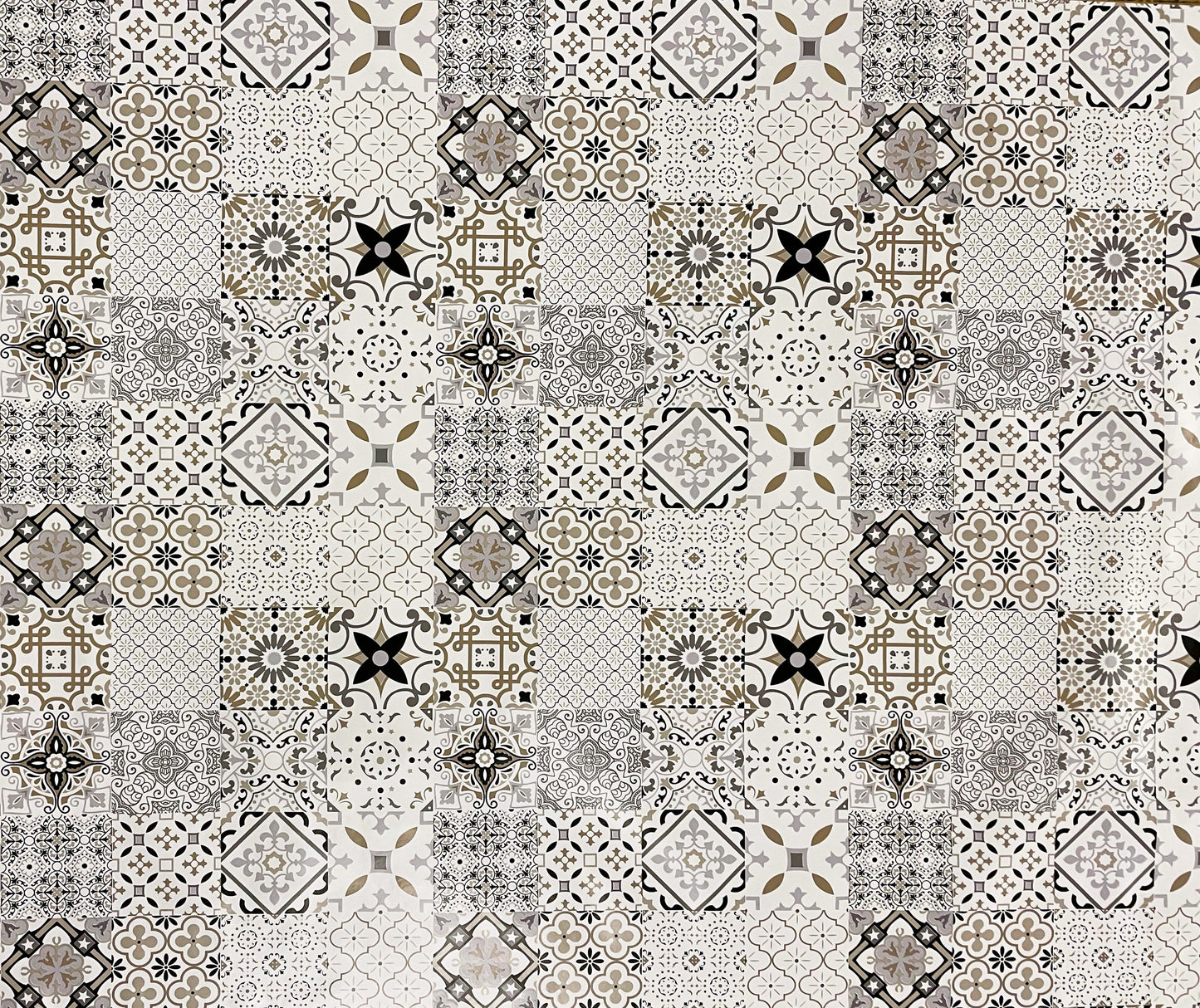 Wachstuch Tischdecke Mosaik Fliesen beige braun kevkus wachstuchshop