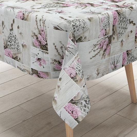Wachstuch Tischdecke Blumen eckig rund oval Holz