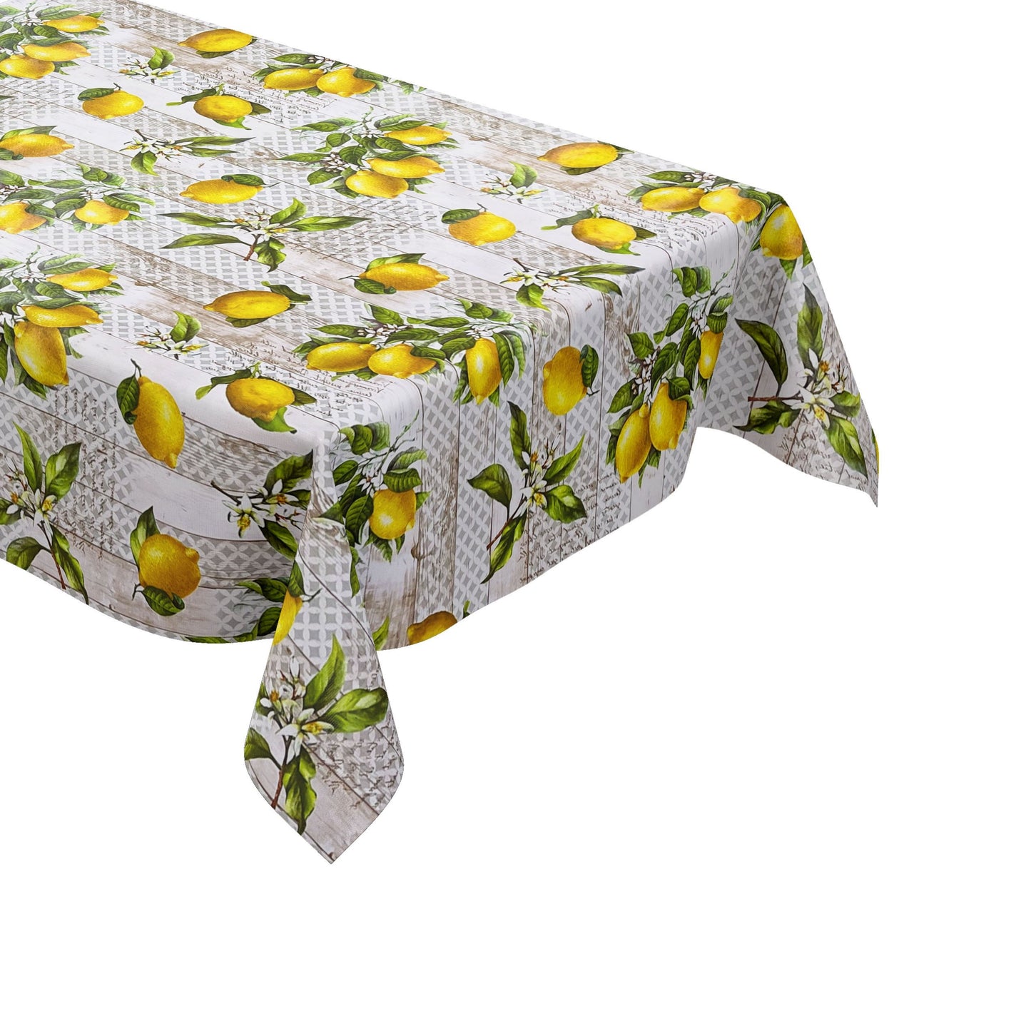 Oilcloth tablecloth B6006-01 lemons on wood square round oval