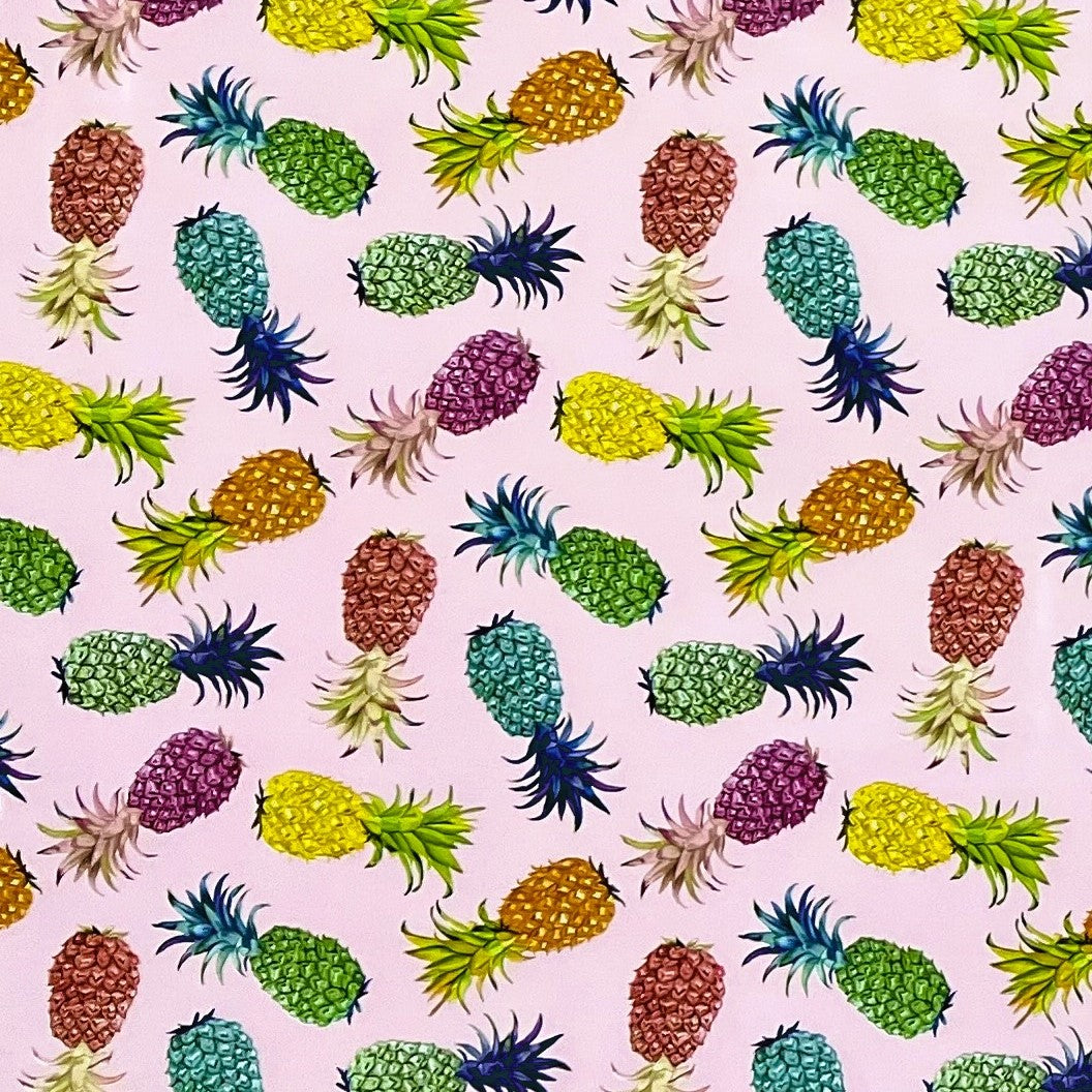 Wachstuch Tischdecke B6010-03 bunte Ananas auf rosa eckig rund oval