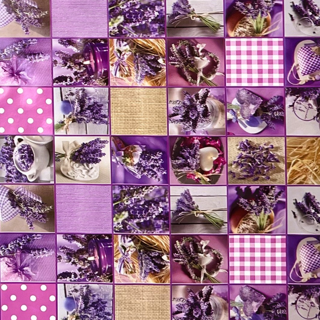 abwaschbare Wachstuchtischdecke kevkus wachstuchshop24 Lavendel lila Lavendel bunte Blumen eckig rund oval kaufen