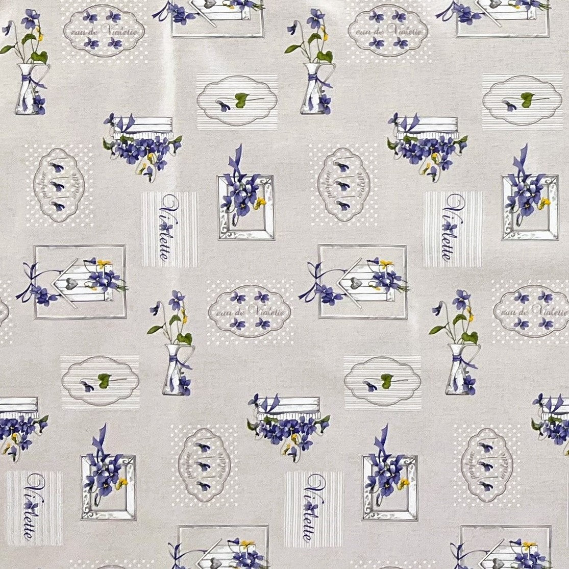Wachstuch Tischdecke B9027-01 lila Veilchen Blumen eckig rund oval