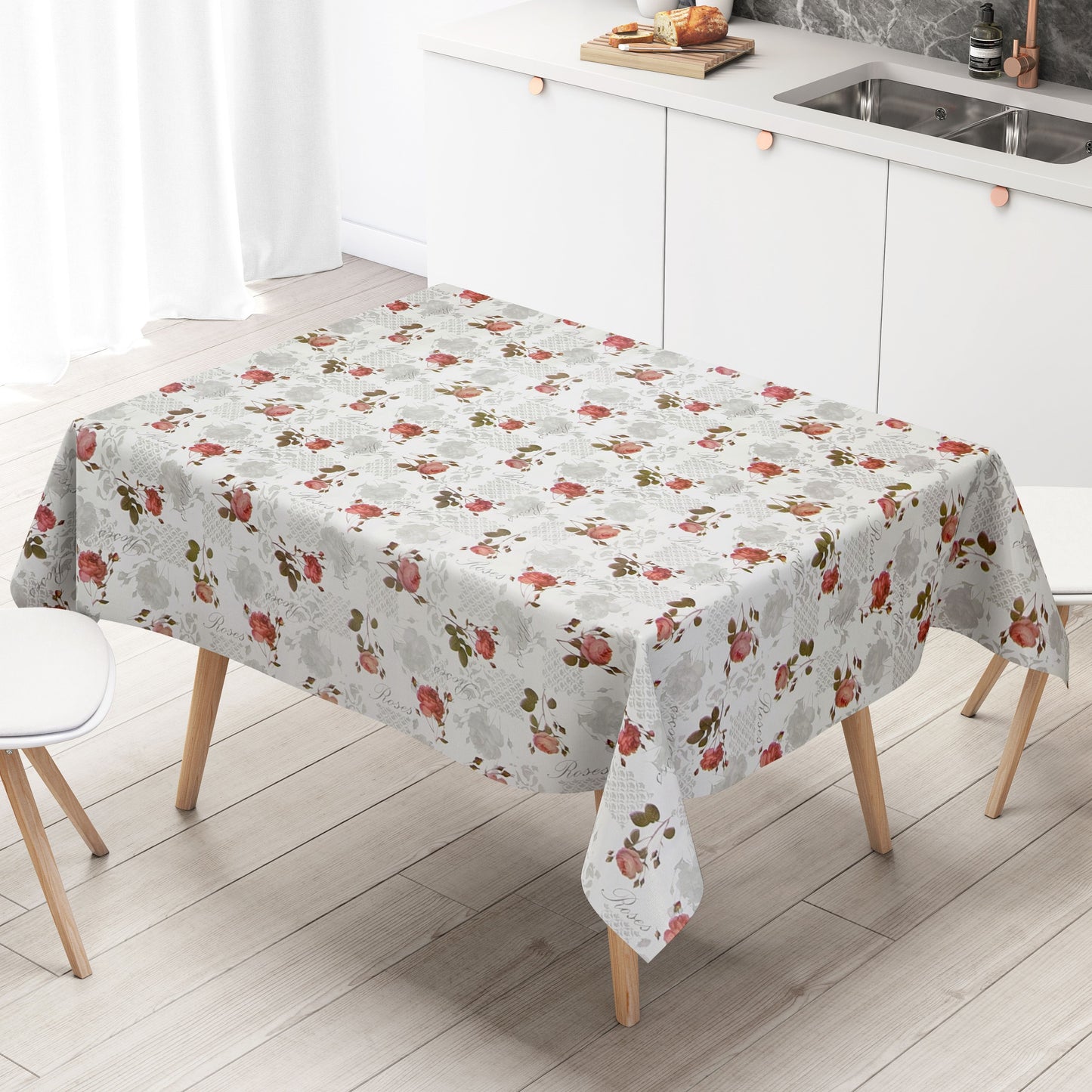 wachstuchshop24 abwaschbare Tischdecke Wachstuch eckig rund oval Rosen Blumen