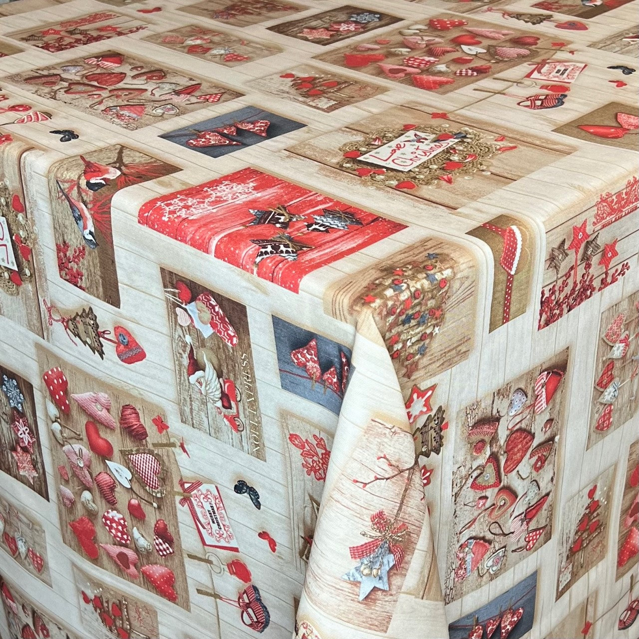 textile Tischdecke Jacquard beschichtete Baumwolle Weihnachten BELEN 60496 eckig rund oval