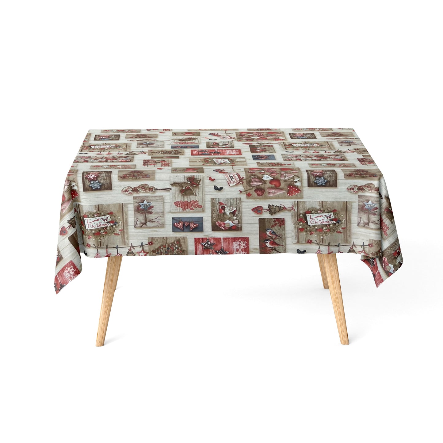 textile Tischdecke Jacquard beschichtete Baumwolle Weihnachten BELEN 60496 eckig rund oval