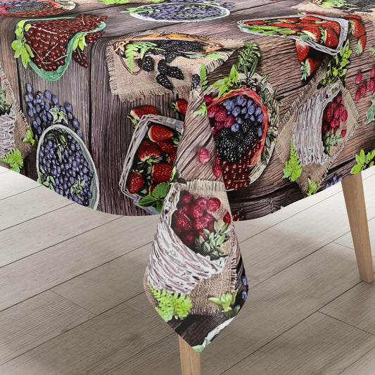 Oilcloth tablecloth BF10 fruit fruits on wood square round oval