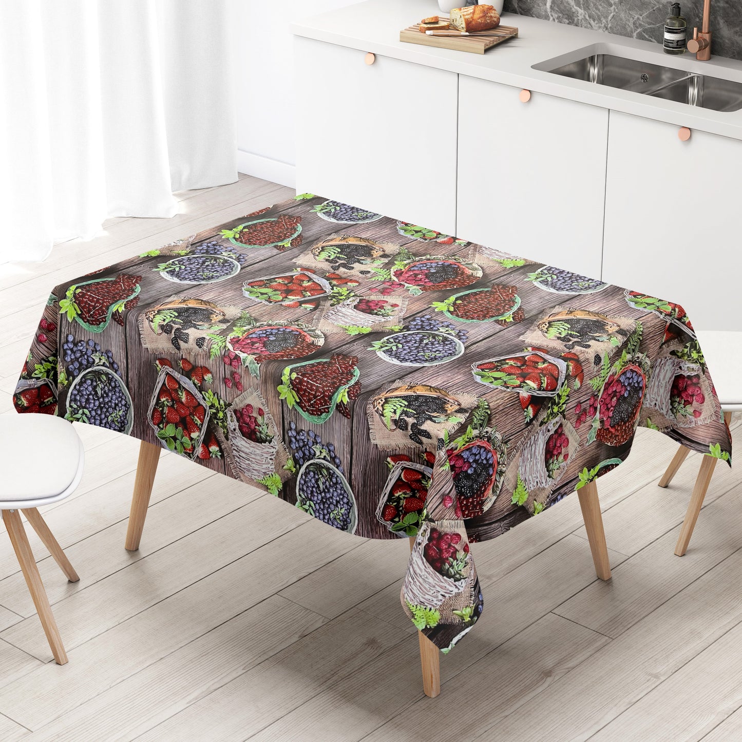 Oilcloth roll by the meter Roll goods BF10 Fruits on wood