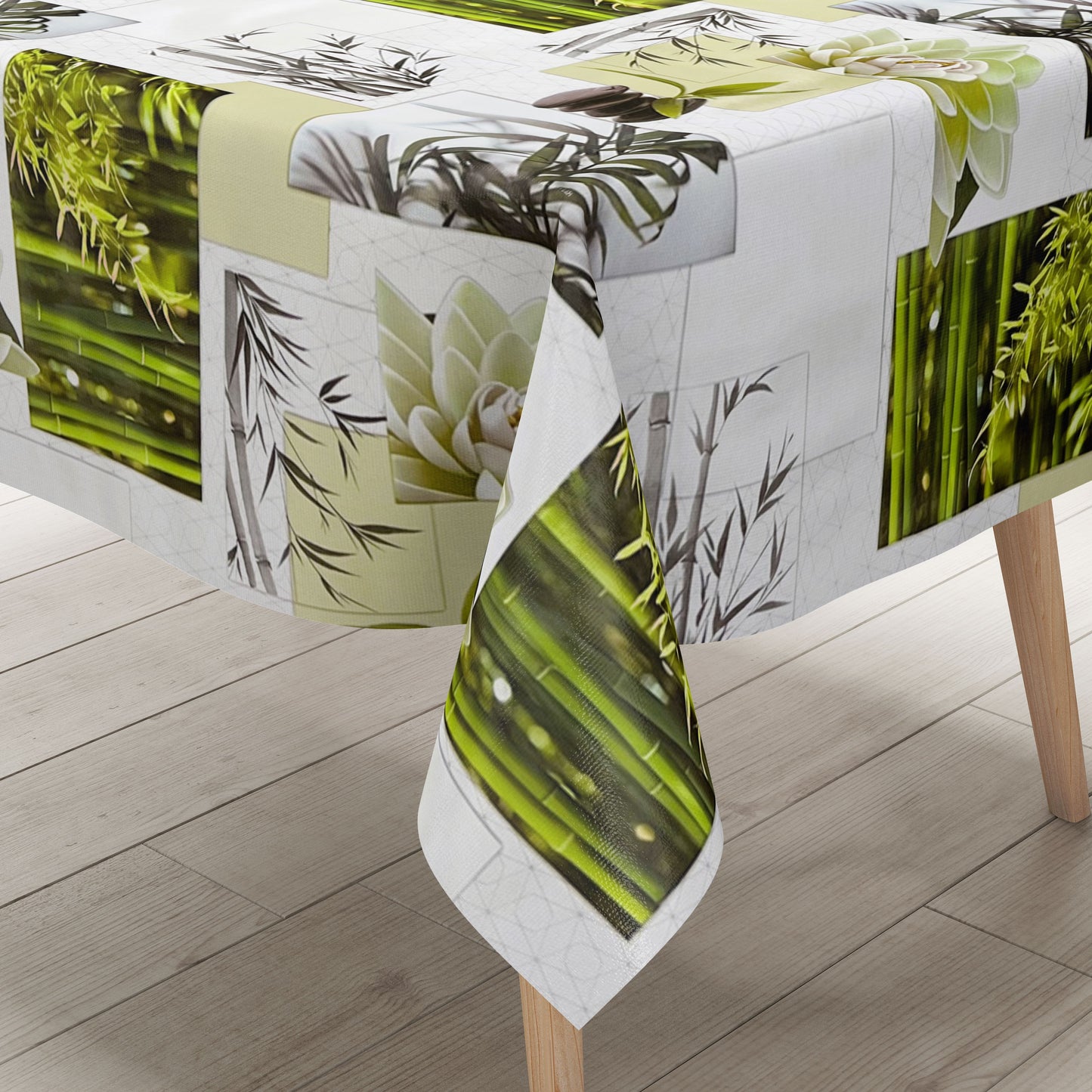 Wachstuch Tischdecke BU40 Zen Steine Bambus Physio eckig rund oval