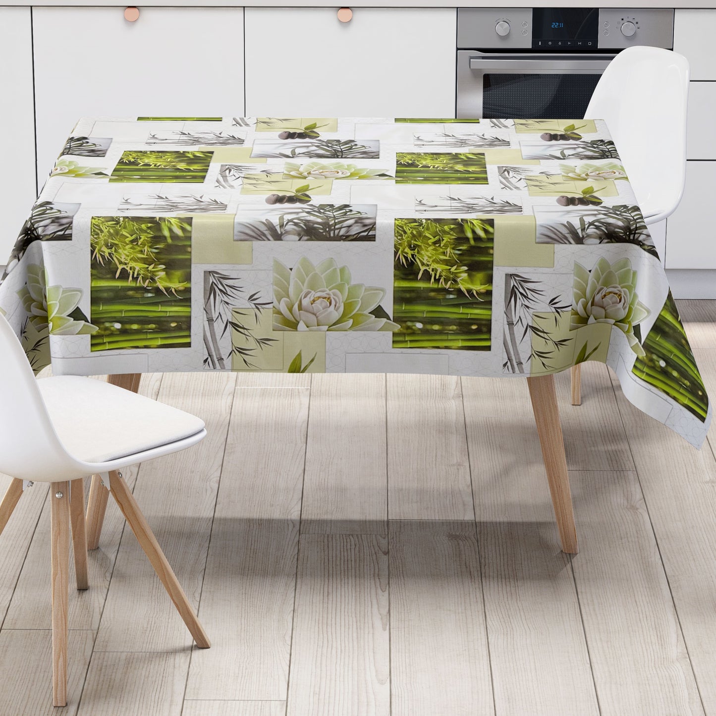 Wachstuch Tischdecke BU40 Zen Steine Bambus Physio eckig rund oval