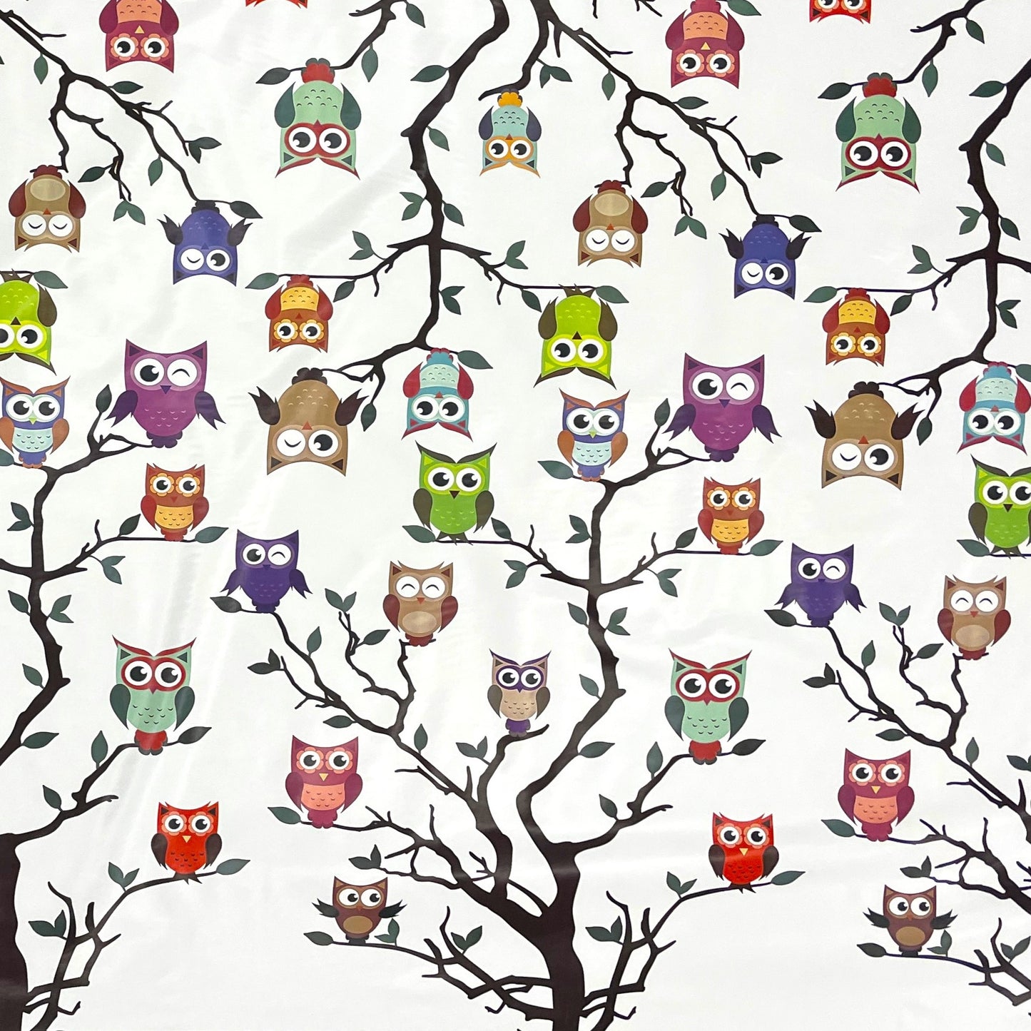 Oilcloth tablecloth C144341 Owl Owl Kautz on white square round oval