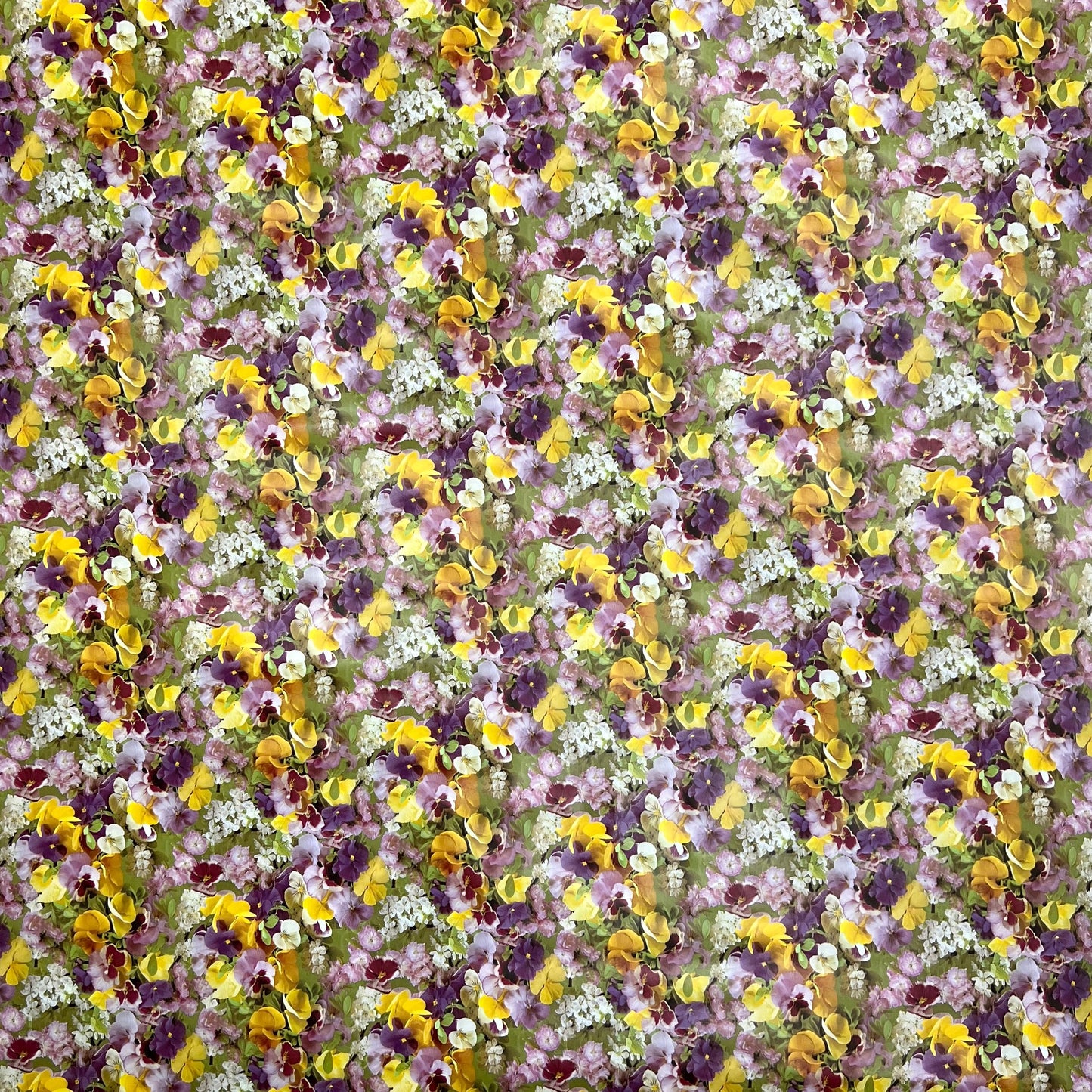 Wachstuch Tischdecke C970 Blumenwiese Stiefmütterchen eckig rund oval