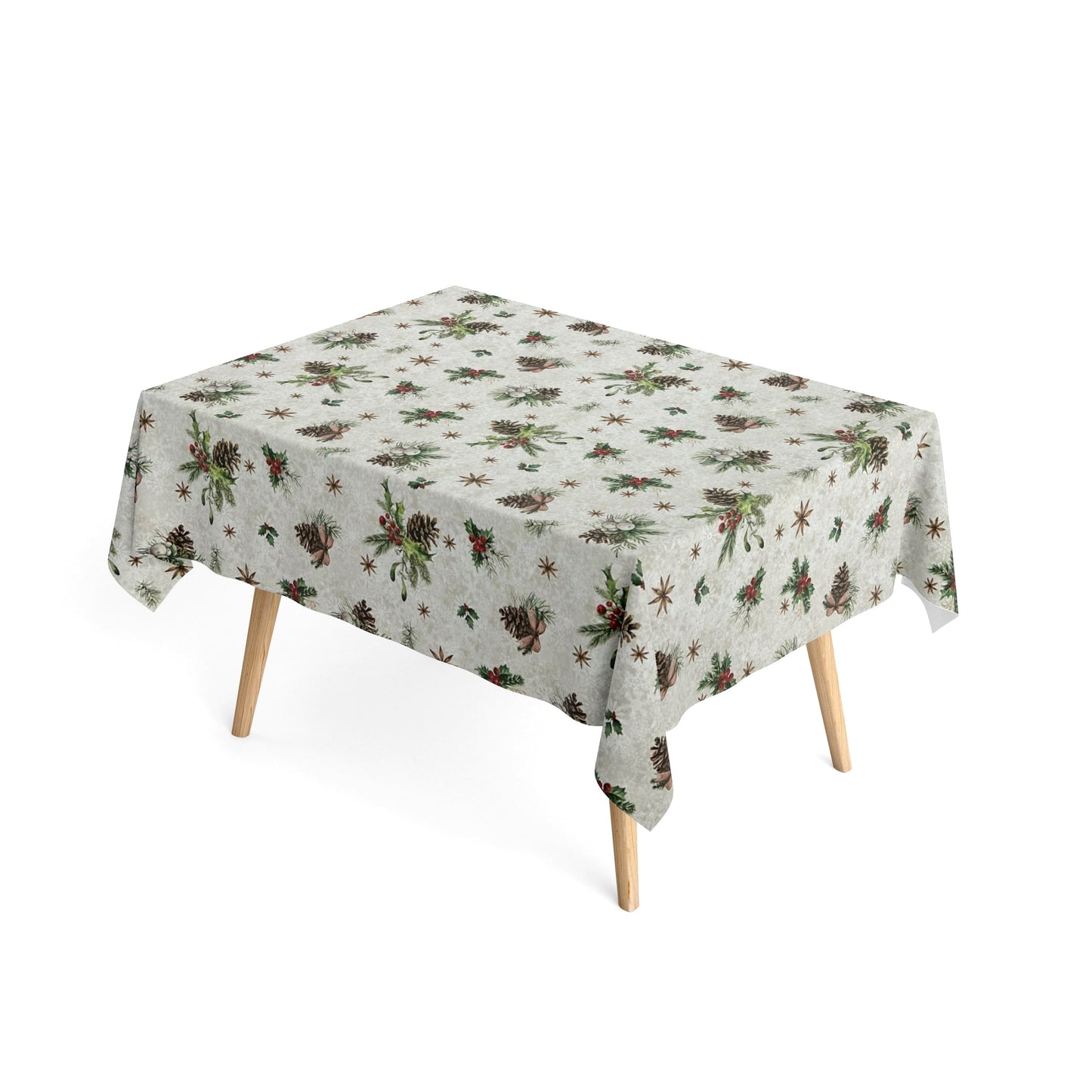textile Tischdecke Jacquard beschichtete Baumwolle Weihnachten XMAS01 60465 eckig rund oval