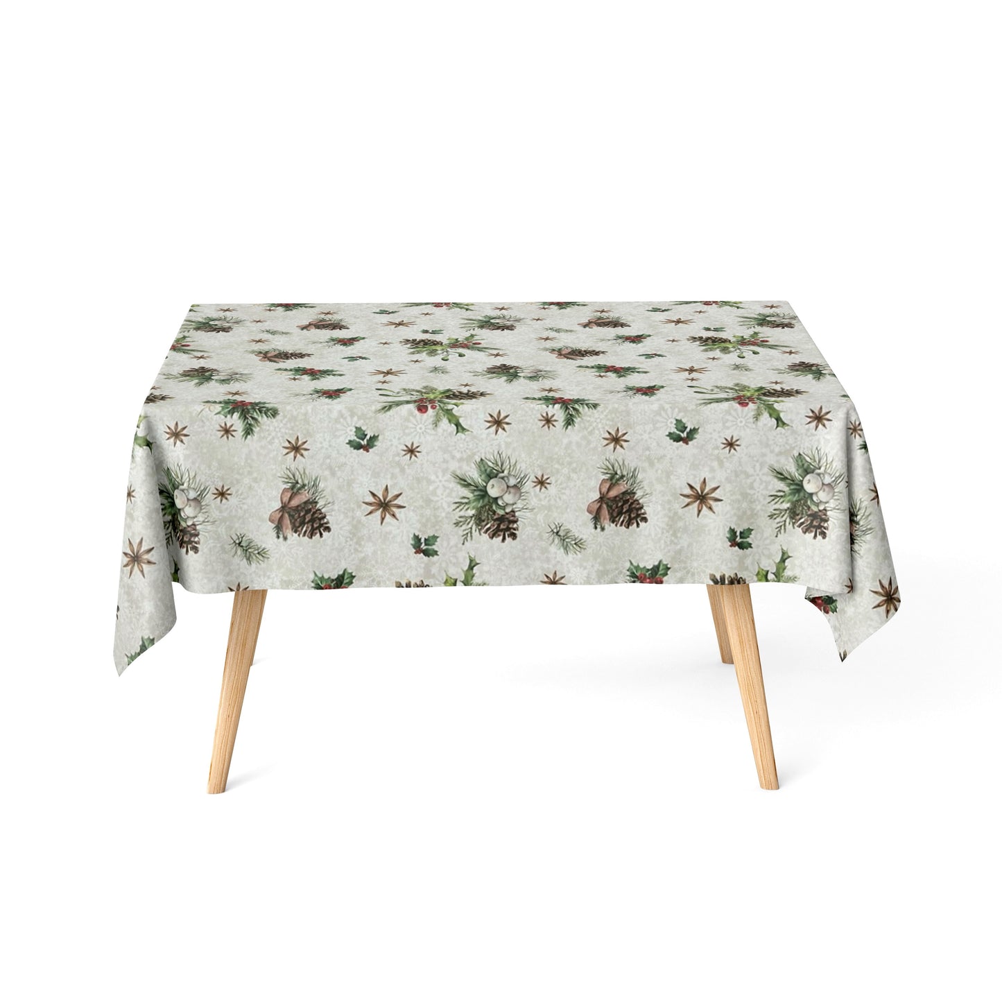 textile Tischdecke Jacquard beschichtete Baumwolle Weihnachten XMAS01 60465 eckig rund oval