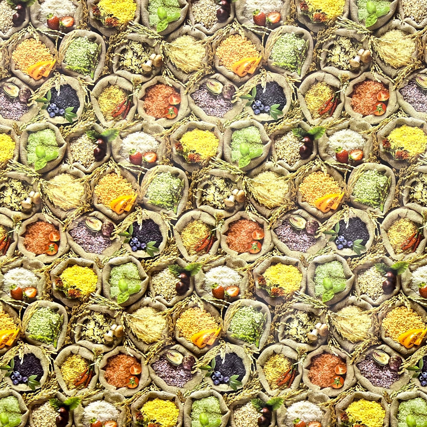 Oilcloth tablecloth G390 rice spices square round oval