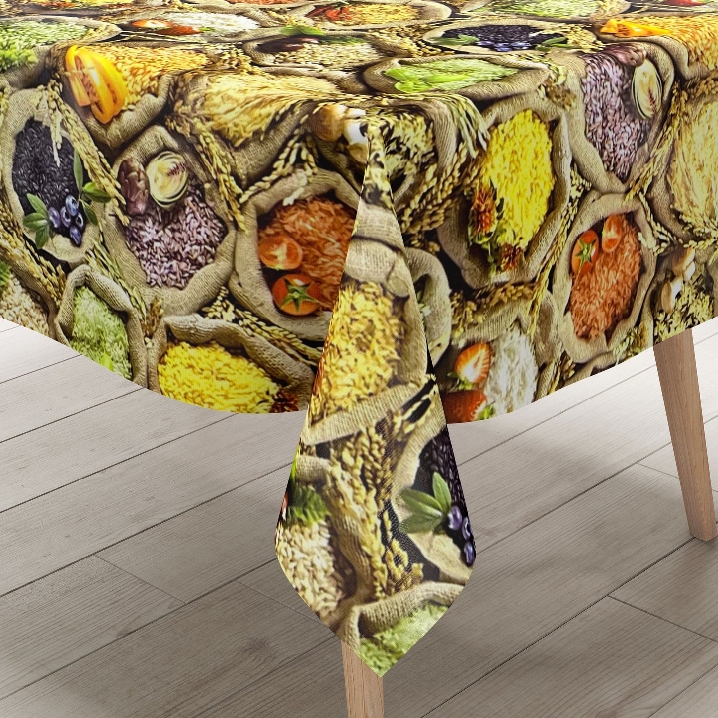 Oilcloth tablecloth G390 rice spices square round oval