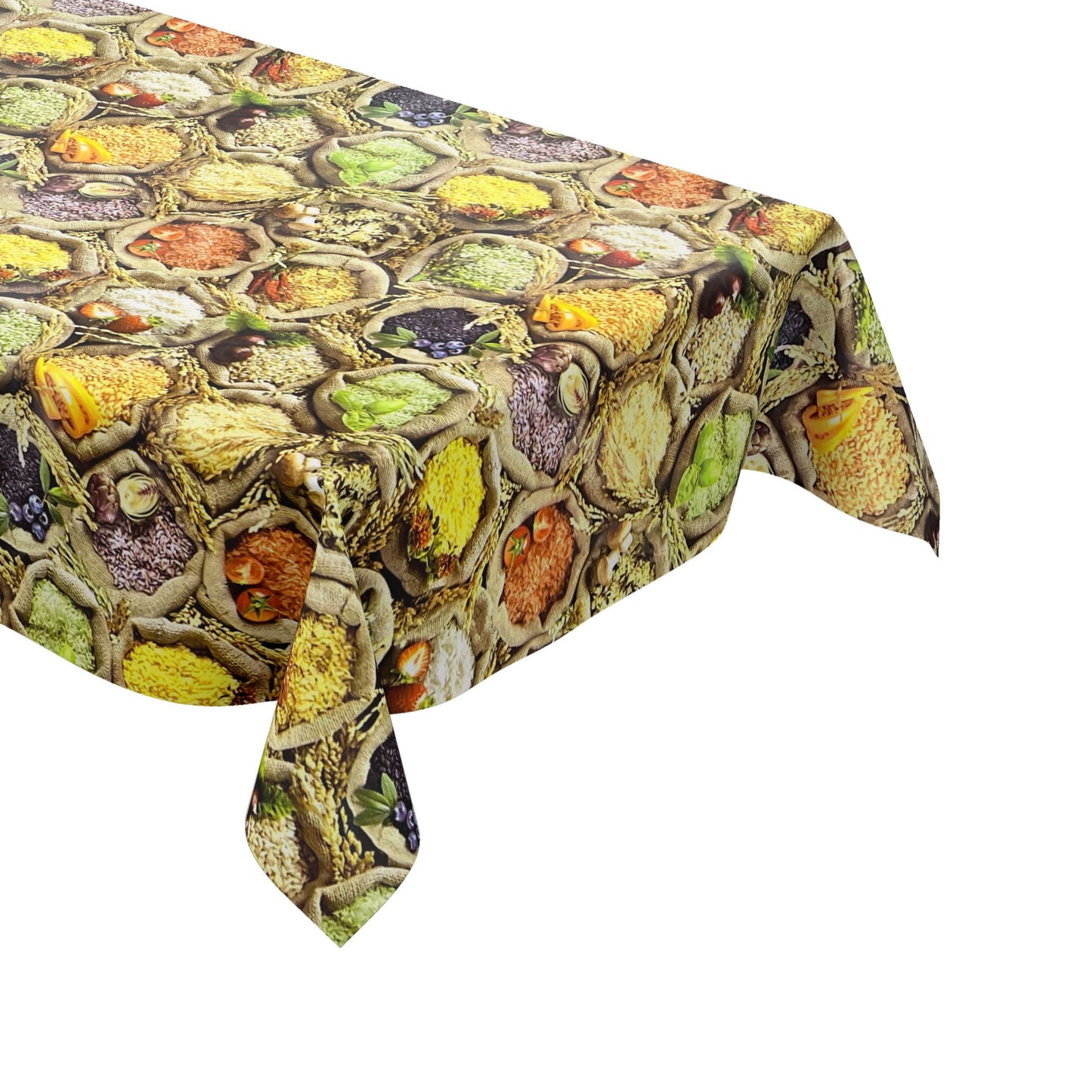 Oilcloth tablecloth G390 rice spices square round oval