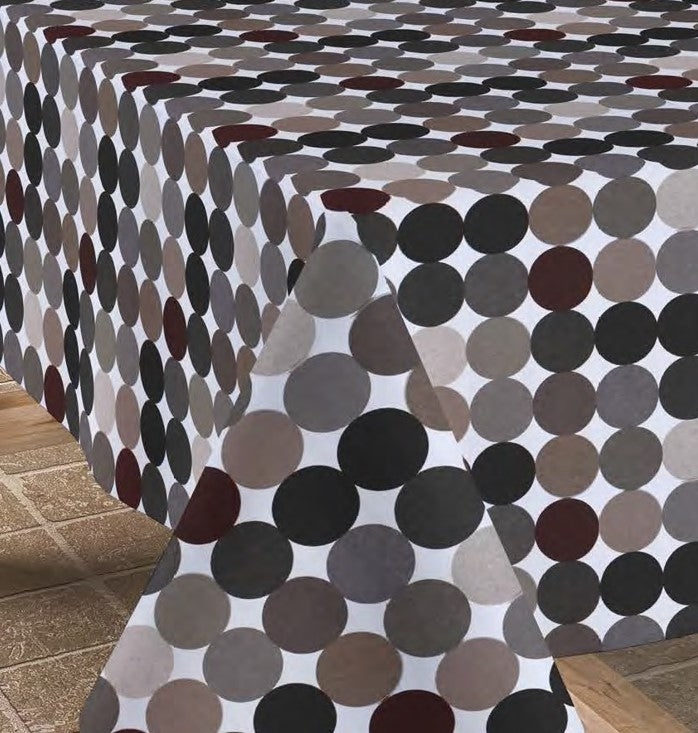 textile Tischdecke Jacquard beschichtete Baumwolle HOPPER BLANCO Punkte eckig rund oval