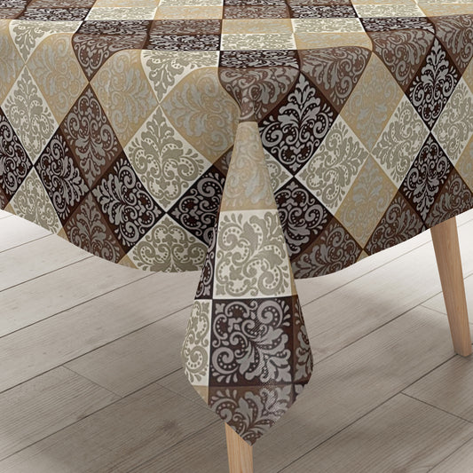Wachstuch Tischdecke Ornamente beige