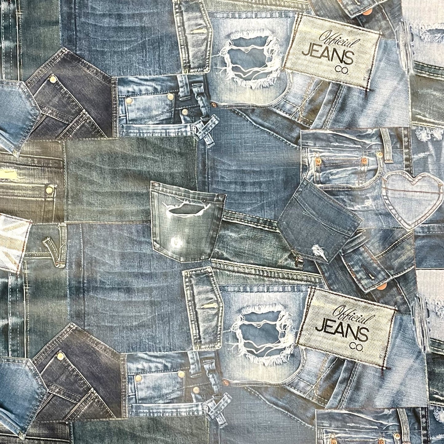 Nappe en toile cirée K150023 Jeans Denim bleu carré rond ovale