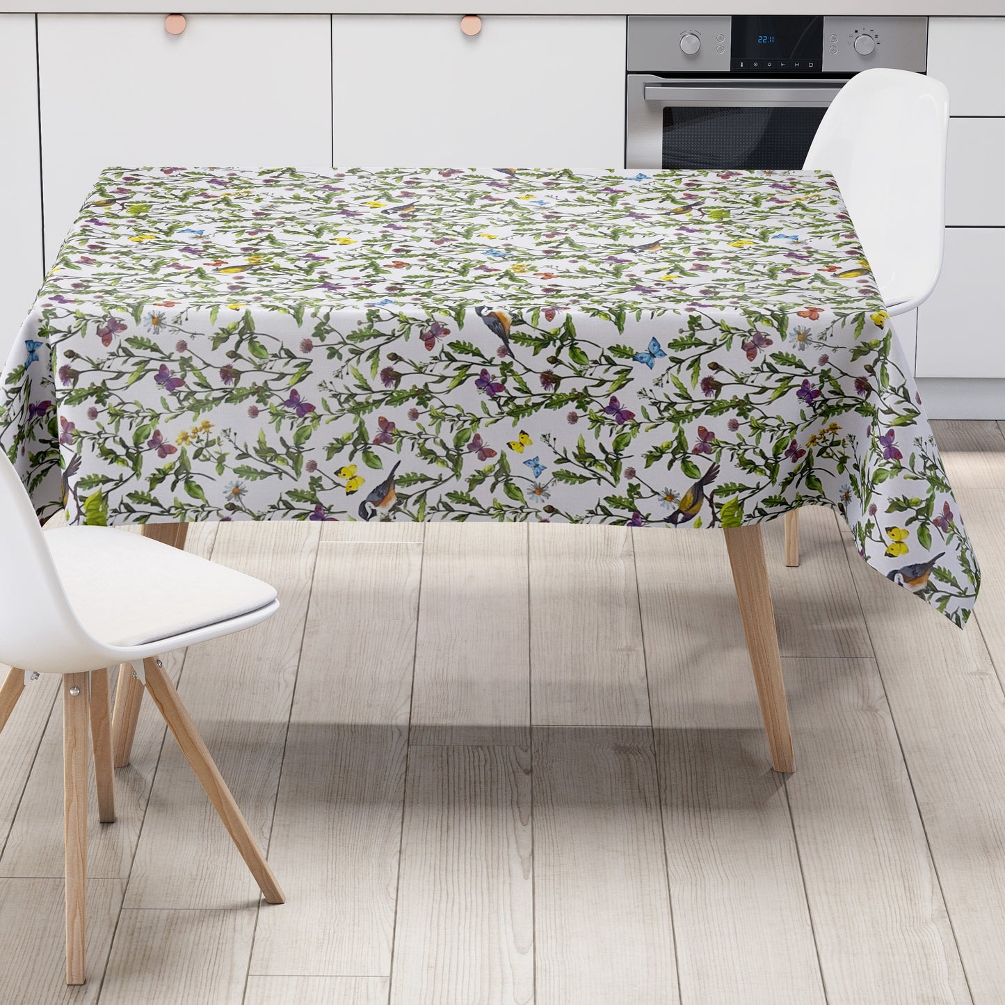 Wachstuch Tischdecke K150058 Blumenwiese Schmetterlinge eckig rund oval