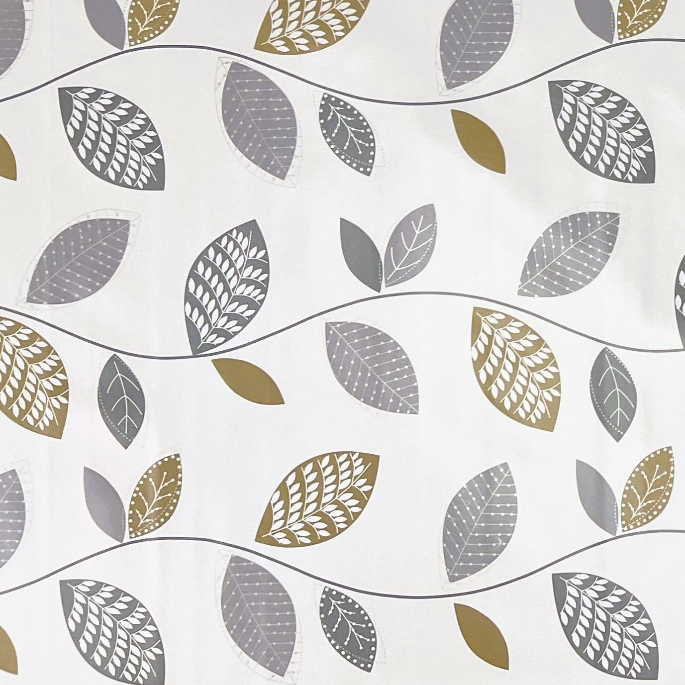 Nappe en toile cirée K150087 feuilles d'automne sur blanc carré rond ovale