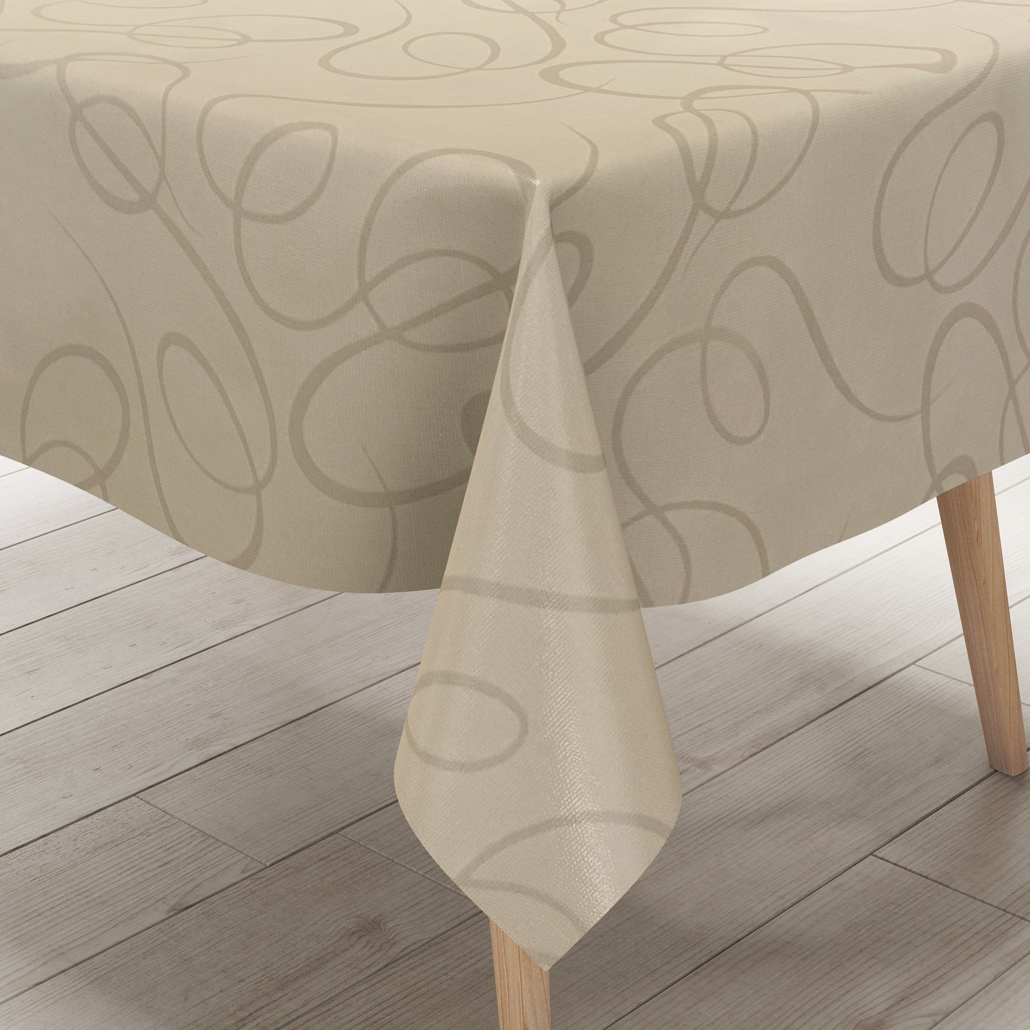 Wachstuch Tischdecke K150136 Barock Ornamente beige creme eckig rund oval