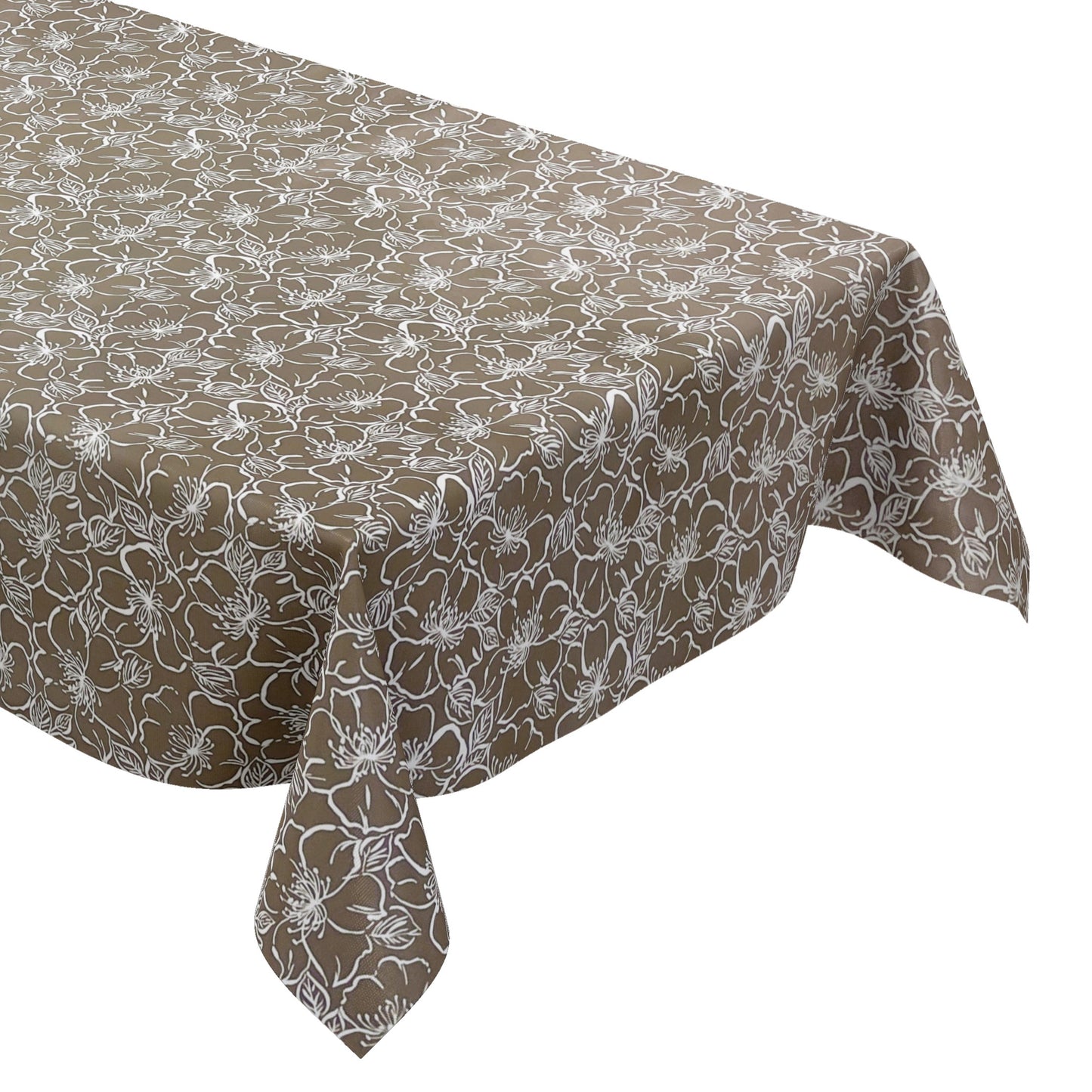 Wachstuch Tischdecke K150172 Barock florale Linien hellbraun eckig rund oval
