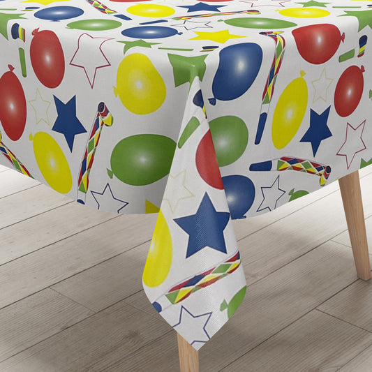 Oilcloth tablecloth K150180 Birthday Balloon Party square round oval