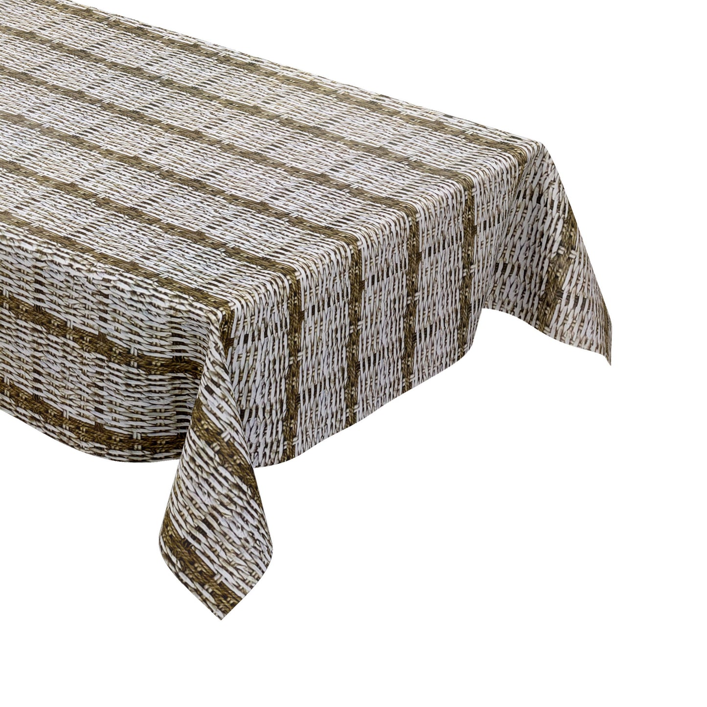 Wachstuch Tischdecke K150181 Rattanoptik geflochten braun beige eckig rund oval