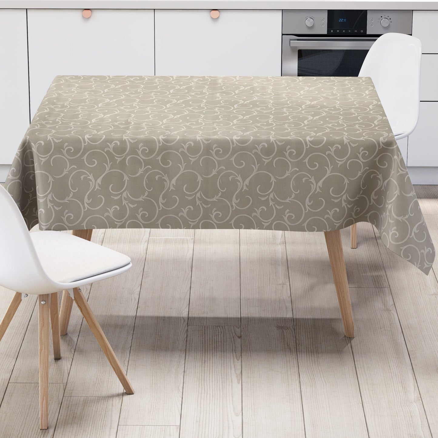 Wachstuch Tischdecke K150192 Barock Ornamente beige creme eckig rund oval