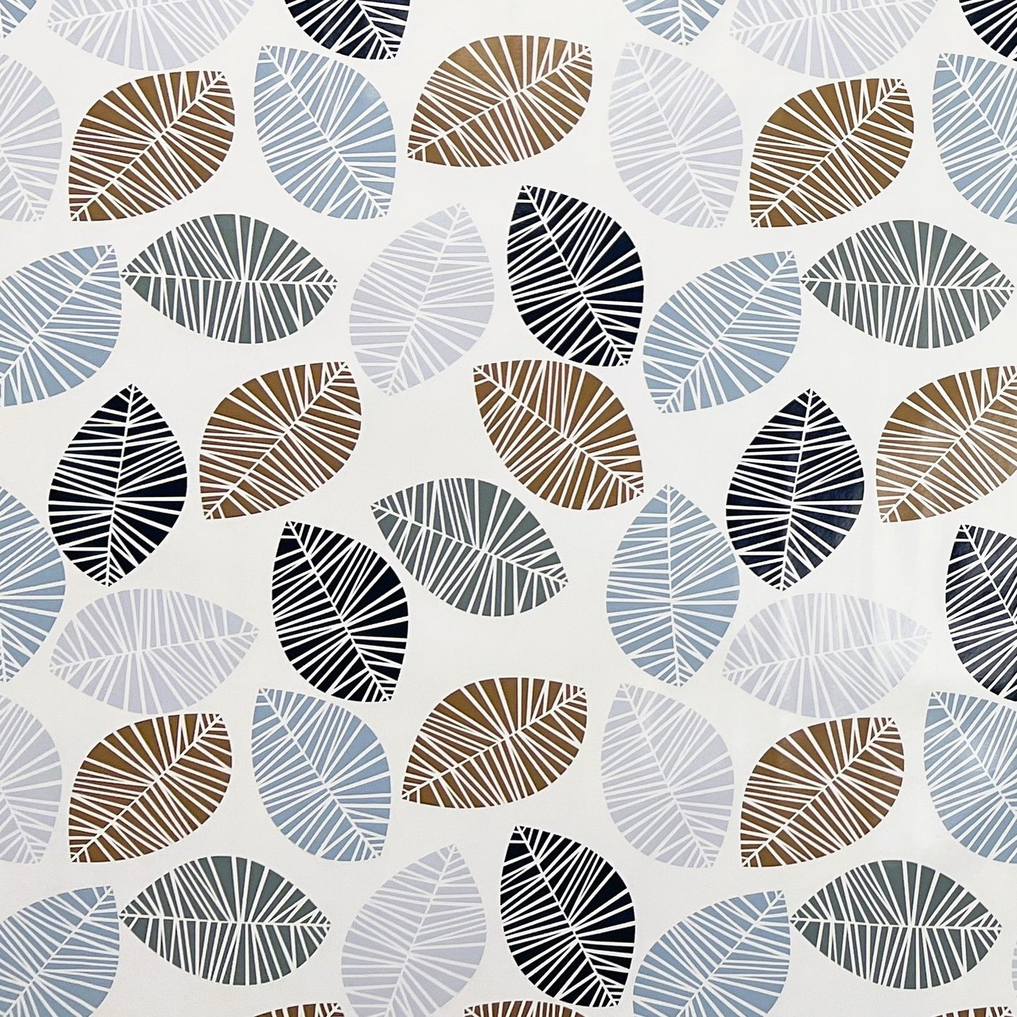 Nappe en toile cirée K150201 feuilles d'automne sur blanc carré rond ovale