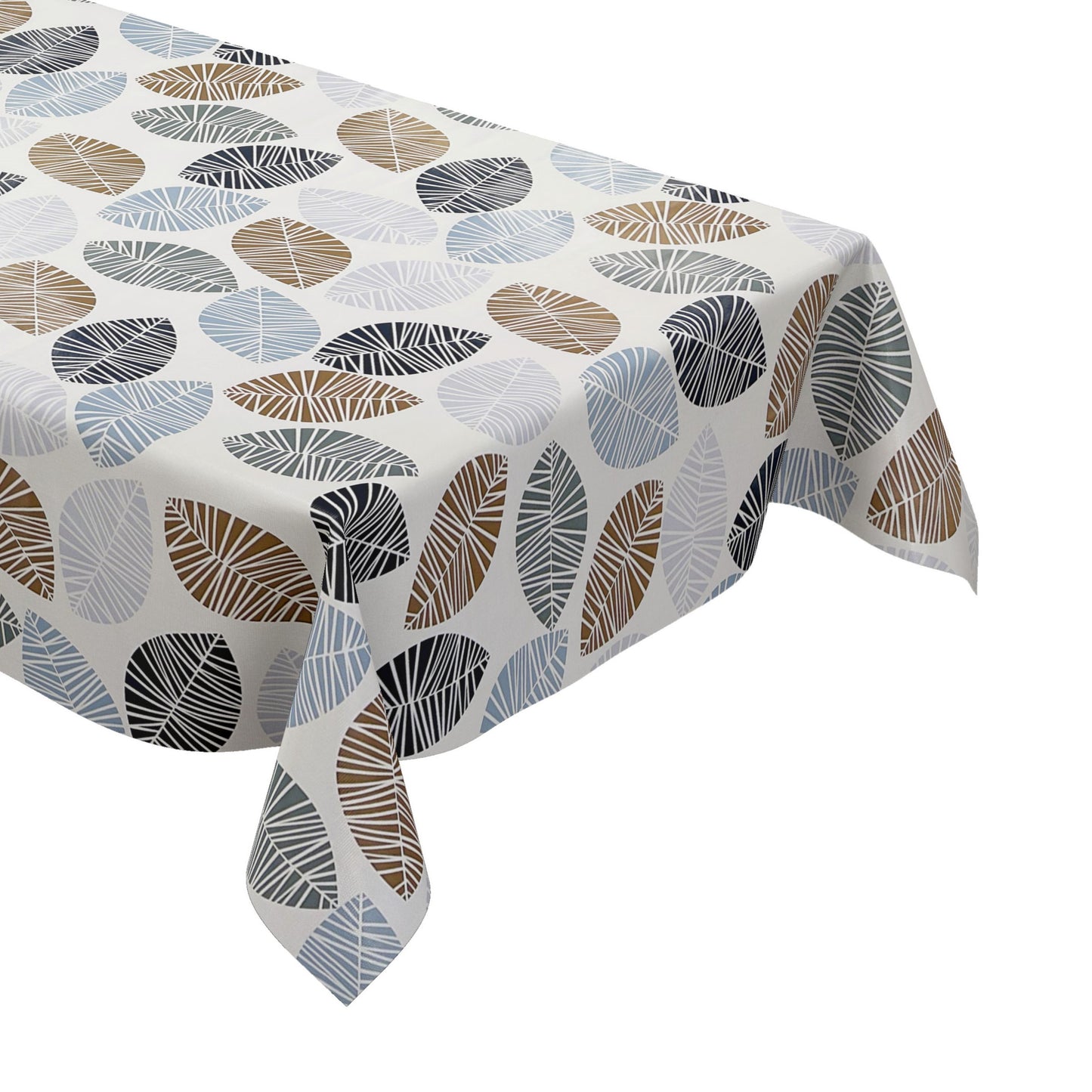 Nappe en toile cirée K150201 feuilles d'automne sur blanc carré rond ovale