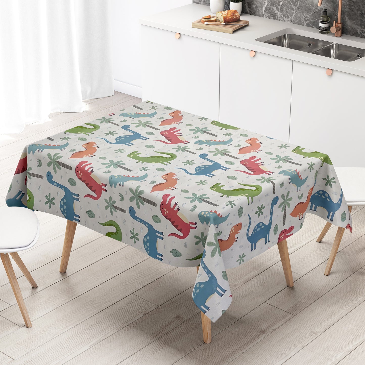 Wachstuch Tischdecke K150215 Dinosaurier Kindermotiv eckig rund oval