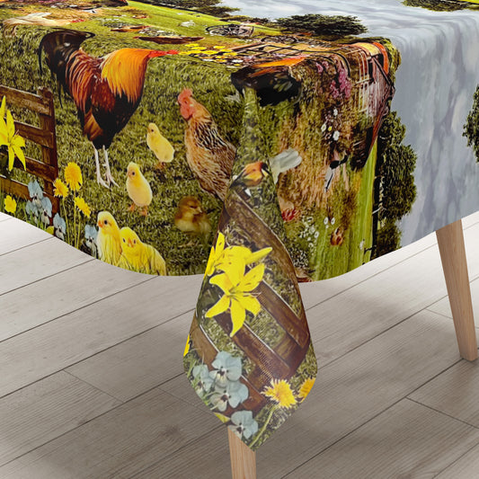 Wachstuchtischdecke Bauernhof Wachstuch PVC Hahn