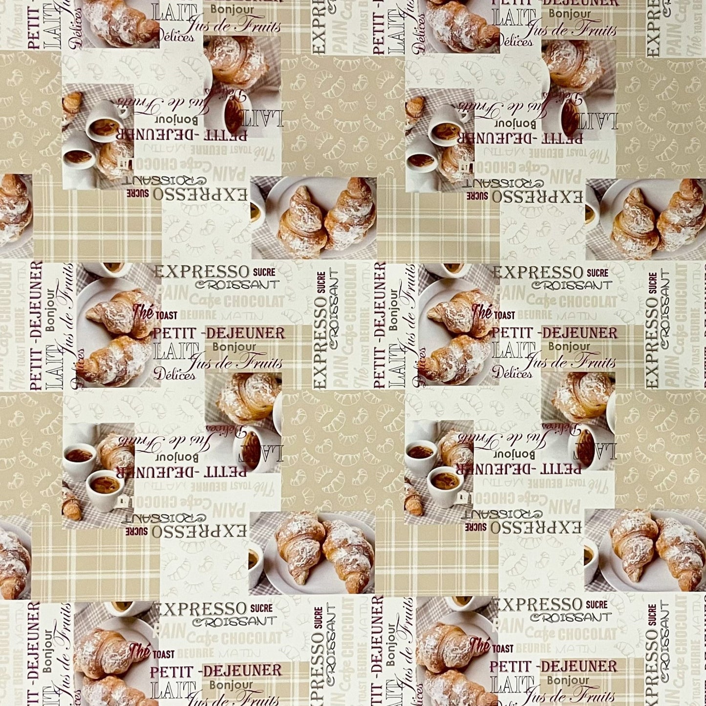 Wachstuchtischdecke Küche Kaffeemotiv beige
