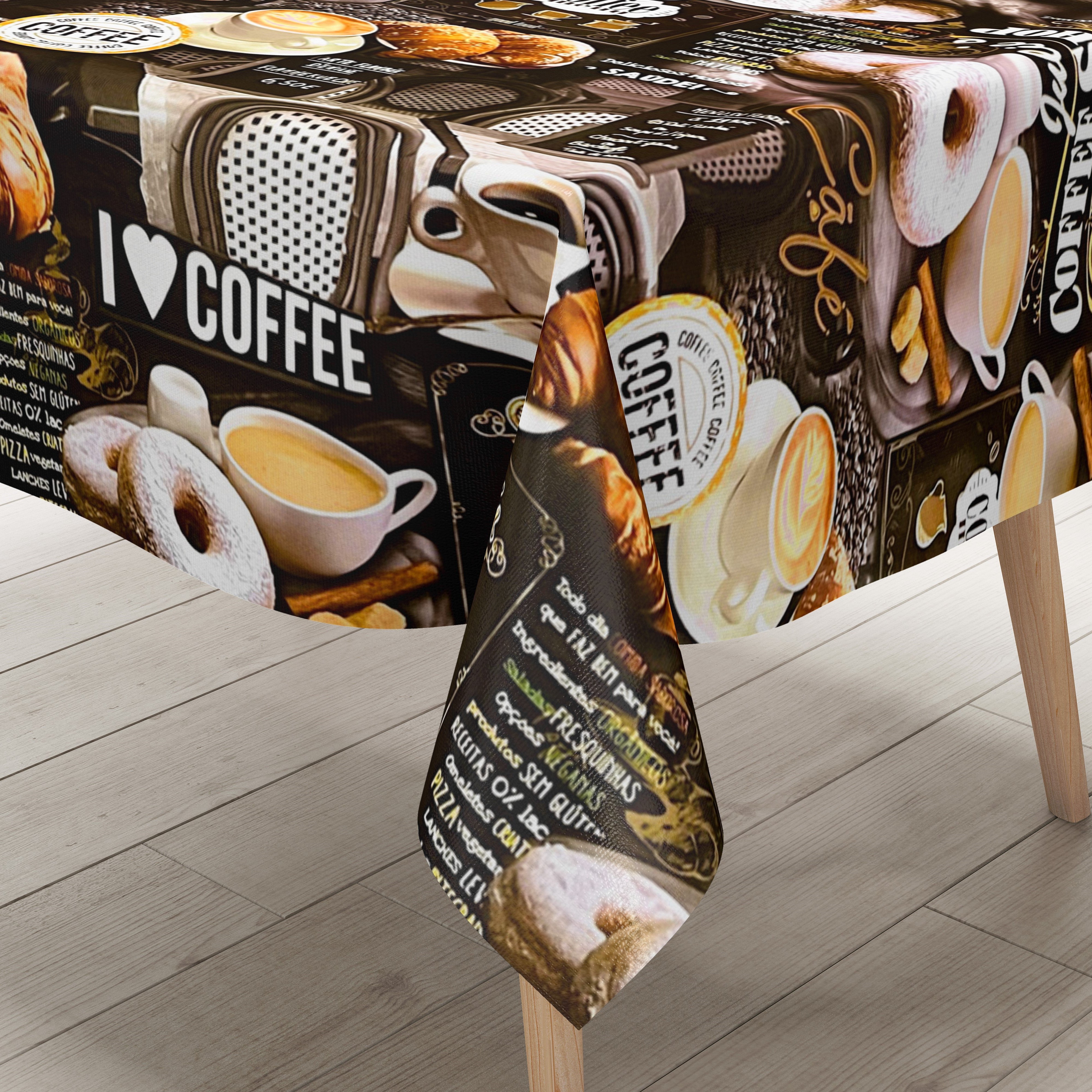 Wachstuch-Tischdecke Rund 160 Cm – Kaffee, Abwaschbar, Rutschfest, Mit Öko-Tex Standard 100 Für Küche & Garten