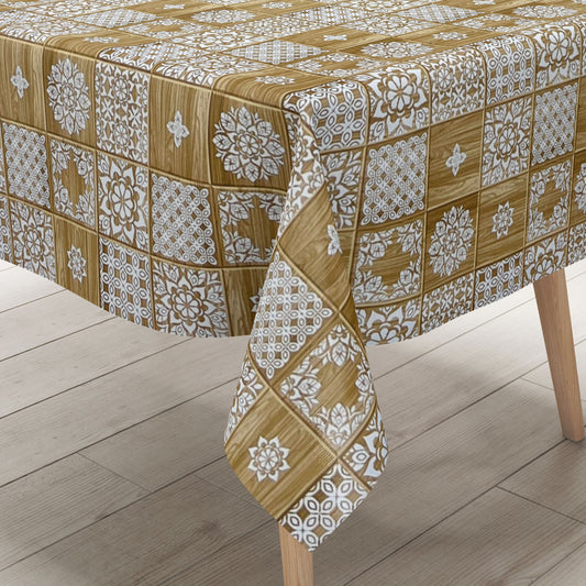 Abwaschbare Tischdecke Ski Holz Alm kevkus eckig rund oval kaufen