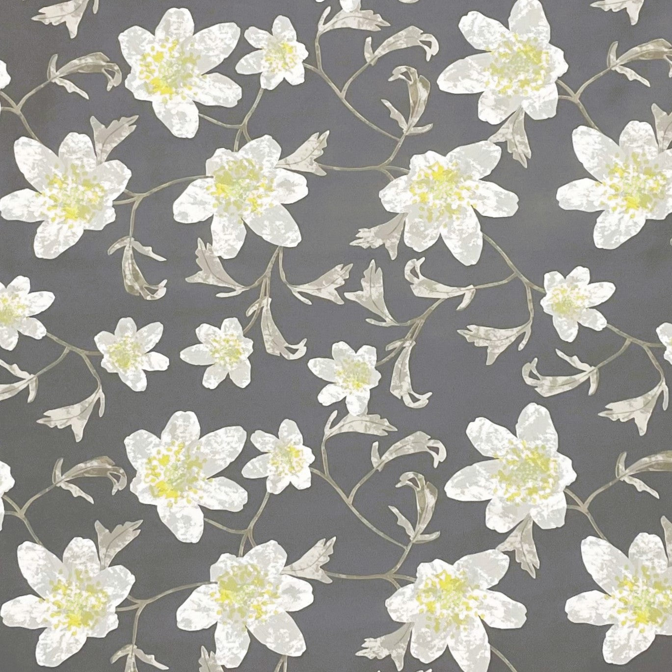 wachstuchshop24.de Wachtuchtischdecke Blumen Blüten Sommer grau