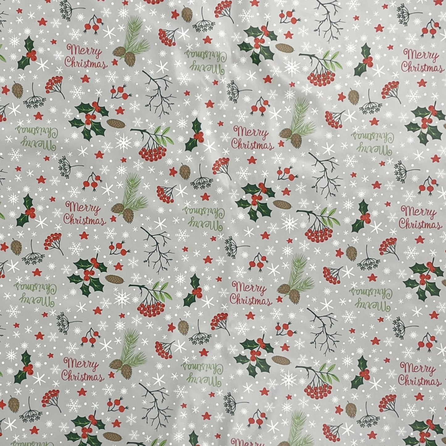 Wachstuch Tischdecke Weihnachten P1034-2 MERRY CHRISTMAS grau eckig rund oval