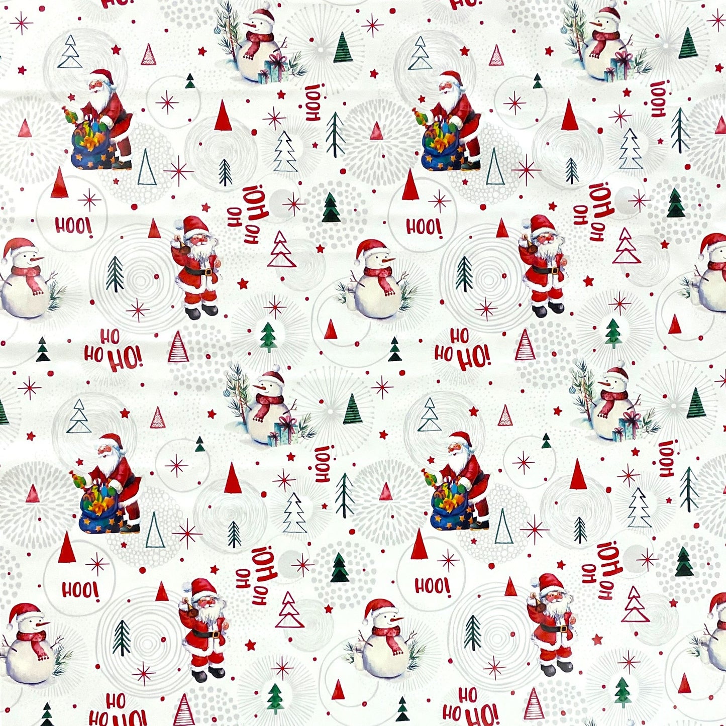 KEVKUS Wachstuch Tischdecke Weihnachten P1151-1 Schneemann Weihnachtsmann weiß eckig rund oval
