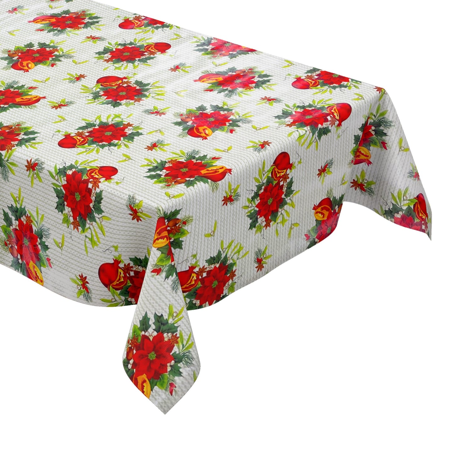 KEVKUS Wachstuch Tischdecke Weihnachten P673-1 Weihnachtsstern Granatapfel eckig rund oval