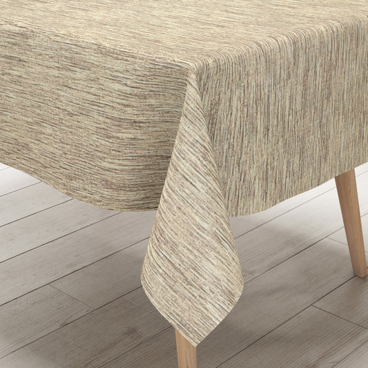 Oilcloth tablecloth embossed P733-11 linen structure beige cream square round oval